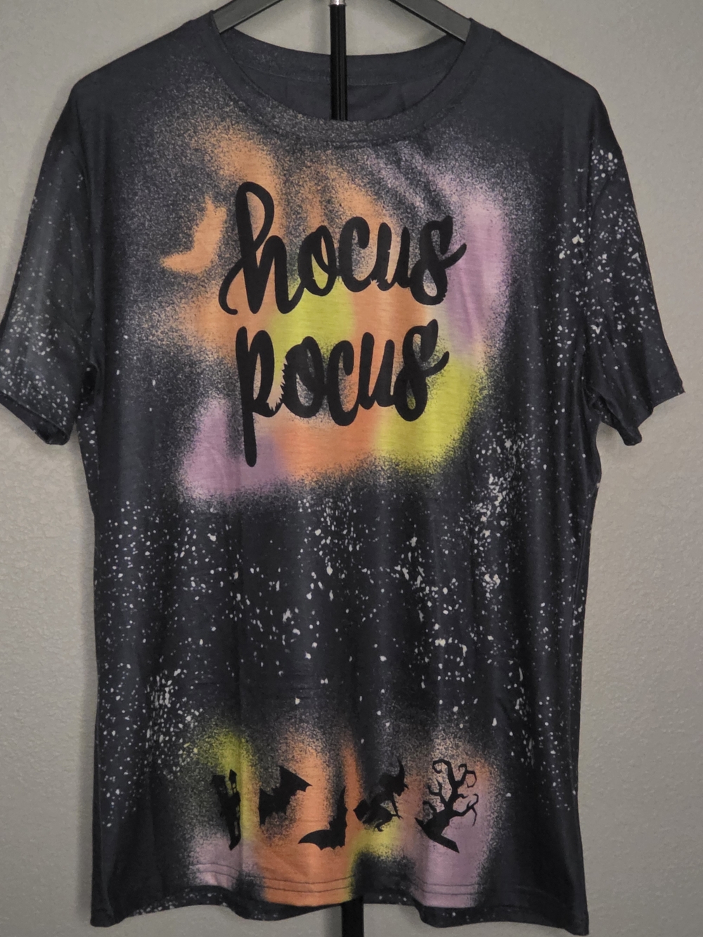 Hocus Pocus Black Spray-Effect Short Sleeve Tee